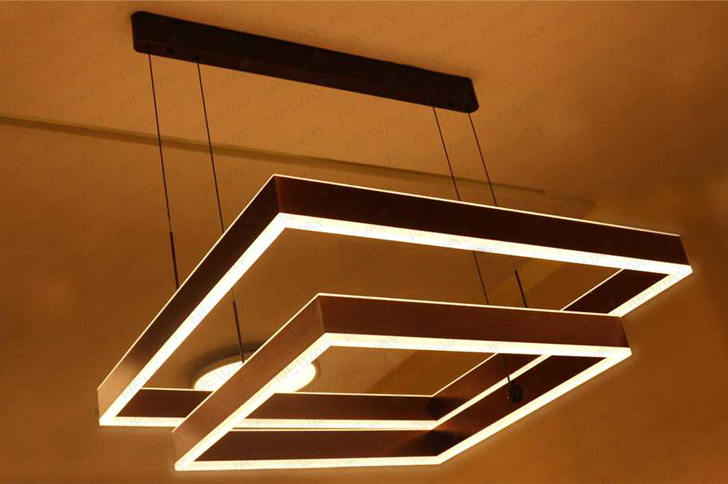 Modern square LED pendant light fitting